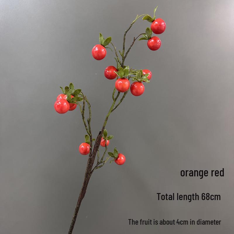 Искусственная мини-ветка с цветами хурмы для домашнего декора