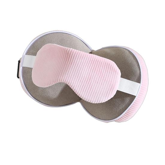 Yousheng Travel Neck Pillow with Eye Mask 2-in-1 Portable Neck Support Pillow Zippered Foldable Pillow with Carabiner for Neck Pain Relief Flights Car