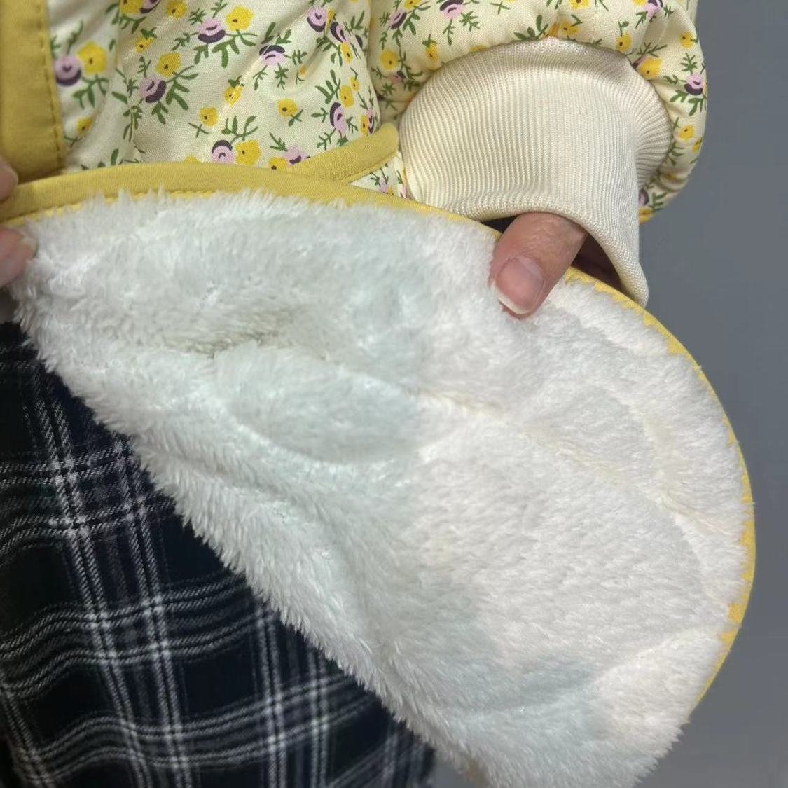 

Женская зимняя легкая хлопковая куртка с подкладкой, светло-желтая, стеганая верхняя одежда в корейском стиле, северо-восточное цветочное хлопковое пальто с подкладкой 2XL