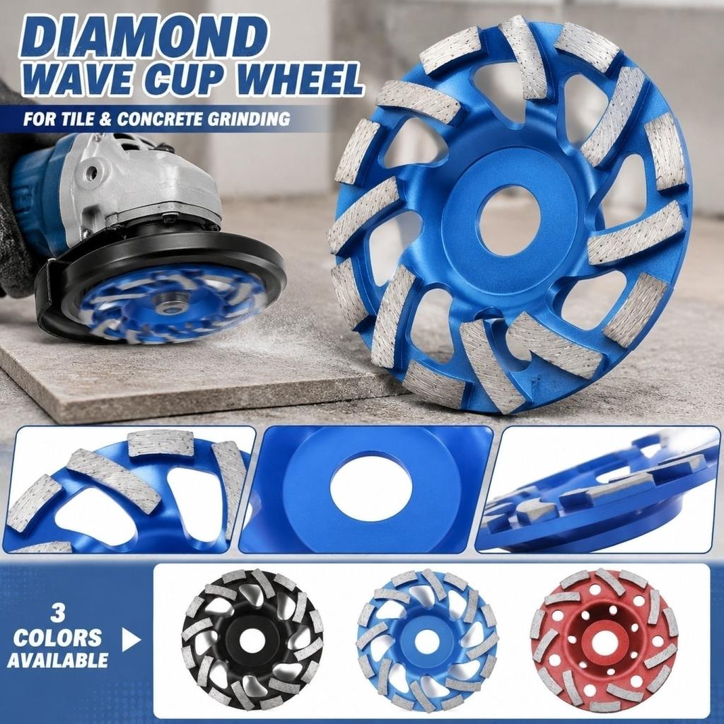 Diamond Flange Mesh Wave Saw Blade Tile Cutting Disc Mesh Wave Ripple Diamond Saw Blade Grinding Wheel 125mm for Angle Grinder