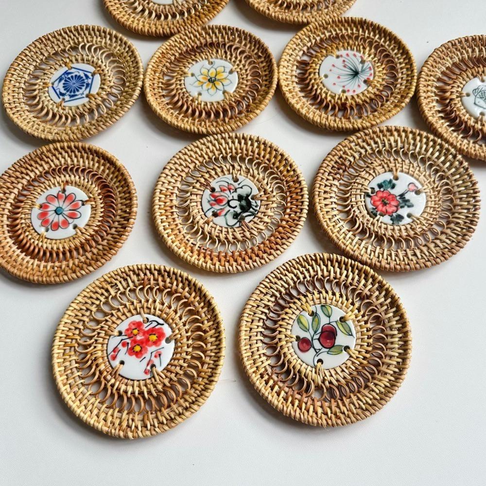 Handmade Teacup Mat Heat Insulation Drink Cup Mat Multipurpose Placemat  Bar