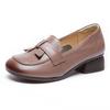 Fashion Women Pumps High Quality Black Genuine Leather Office High Heel Shoes Lady Fashion Round Toe Spring Autumn Casual Single Shoes
