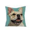 Animal Printed Cute Dog Cushion Cover Linen Poppy Throw Pillow Cover Decorative Sofa Pillow Case Pillowcase 45X45Cm