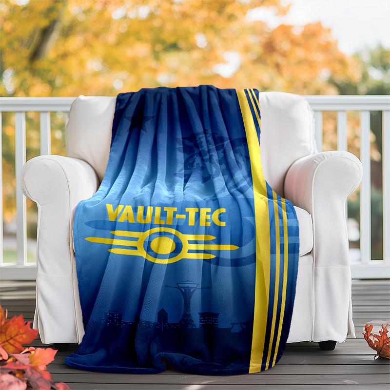 Vault-Tec Flannel Blanket Soft All-Season Throw, Design for Camping, Car Travel, Hiking Sofa, Bed, Office Perfect Gift for Parties