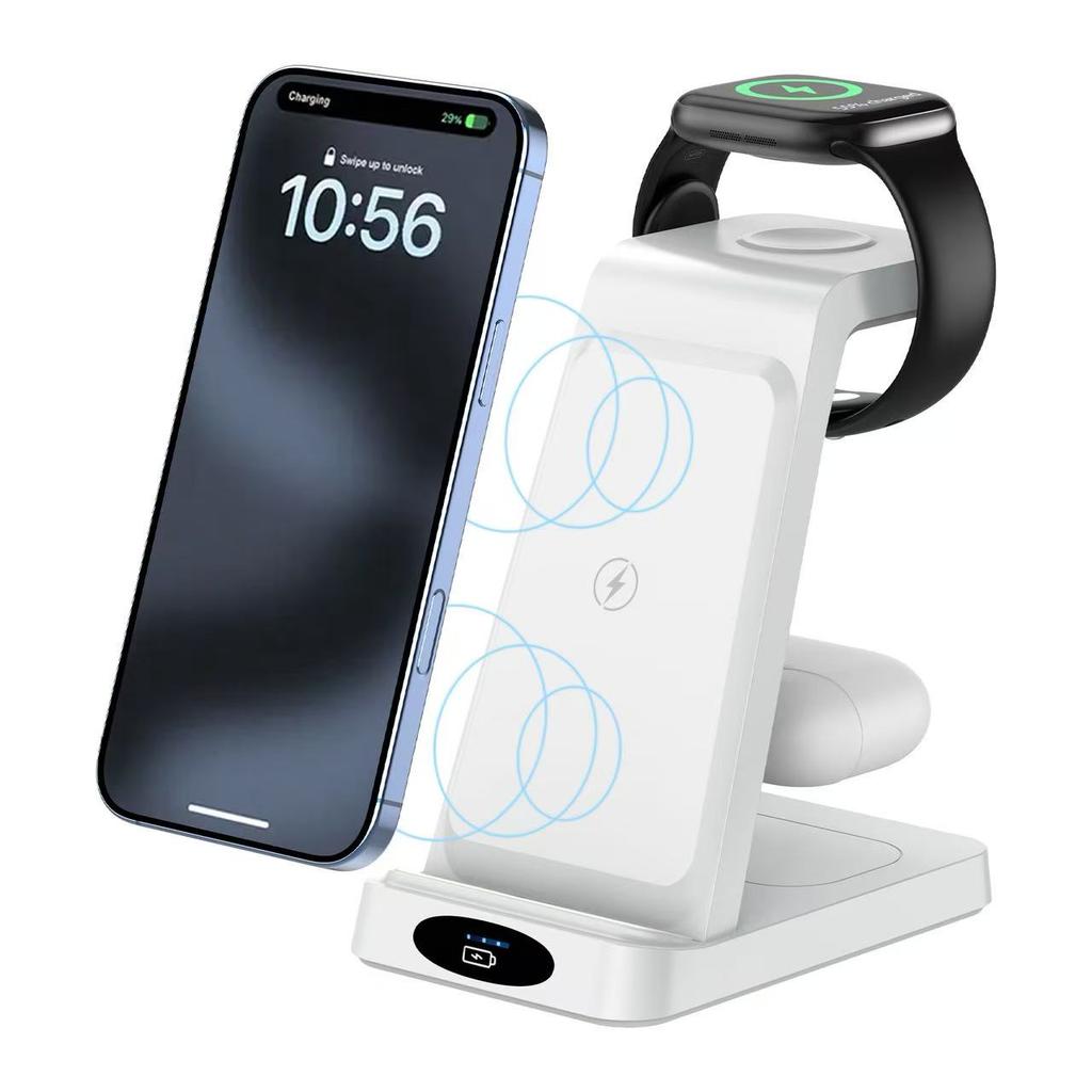 3-In-1 Wireless Charger Holder for iPhone17 16 15 14 13 12 Pro Max Plus Airpors Apple Watch Samsung S25 Fast Charging Station