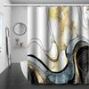 Abstract Marble Shower Curtain Gold Black Luxury Shower Curtain for Bathroom Set Modern Watercolor Texture Ink Painting Luxury