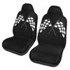Racing Flag Pattern Print 2 PCS Car Seat Covers Front Auto Seat Cover Breathable Car Bucket Seats Protector Covers Universal Fit