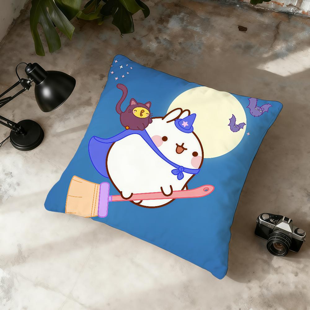 M-M-Molang Анимация Наволочка Для Дома Офиса Удобная Нордическая Простота Хит На Молнии Наволочка 30cmx30cm