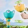 Flying Disc Launcher Toy Outdoor Hand Flying Disc Flying Saucer Pull String Throw Catch Jump Sport Games Toys for Kids