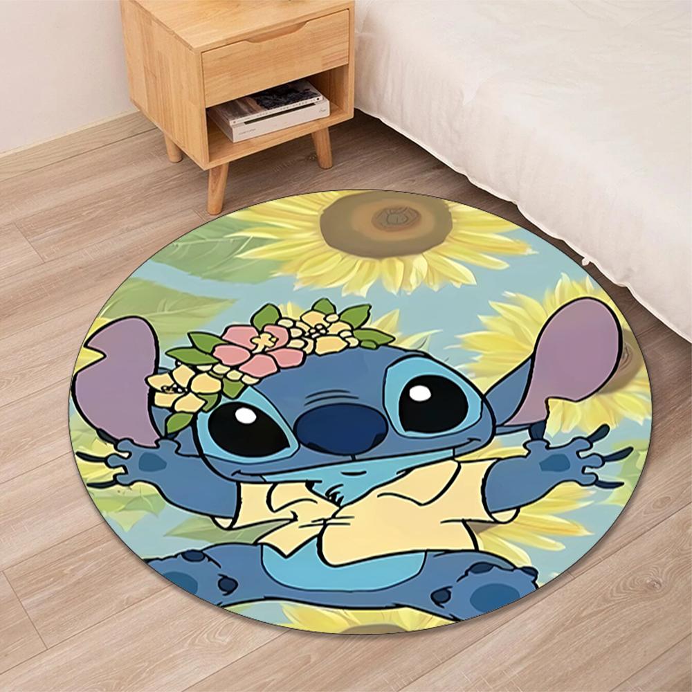 Stitch Printed Round Rug Carpet Chair Rug Area Rug Entryway Doormats,for Office Chair Living Room Bedroom Kitchen Room.