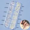 12Grids/Box Flat Back Nail Art Rhinestone 3D Effect Faux Pearl Style Round Glitters DIY Nail Rhinestones