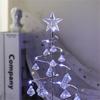 Crystal Star Iron Christmas Tree with LED Light Small XmasTree Table Lamp Christmas Decorations for Home Party New Year