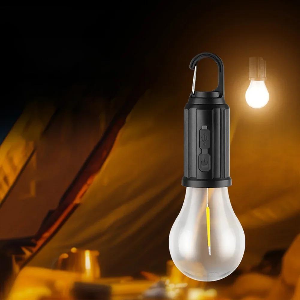 LED Camping Light, USB Charging Outdoor Tent Light with Clamp, Polished Metal Surface, Solar Lithium Battery, Do Not Change Color, Camping Flashlight