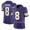 Unisex Cotton Football Jersey With Grid Purple Team Colors Training Casual Wear