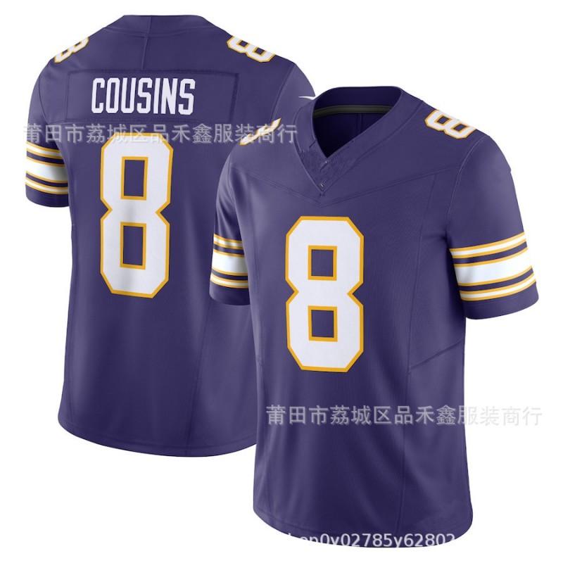 Unisex Cotton Football Jersey With Grid Purple Team Colors Training Casual Wear