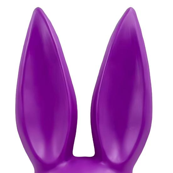 Masque de Lapin d'Halloween Oreilles Longues Lapin Demi-Masque pour Anniversaire Pâques Halloween Mascarade Cosplay Fête Costume