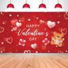 Valentine's Day Banner Background Fabric  Decoration Shooting Background Hanging Fabric 1pc