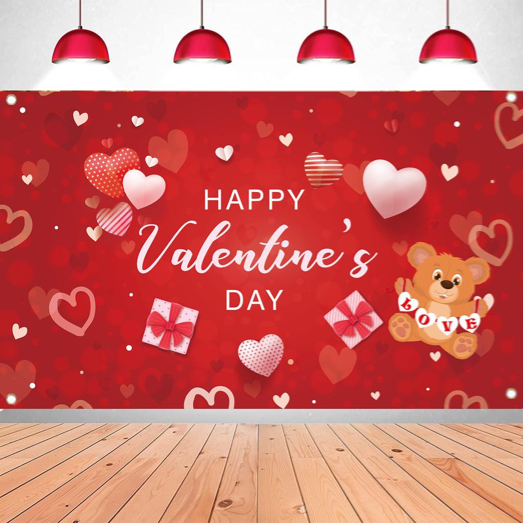 Valentine's Day Banner Background Fabric  Decoration Shooting Background Hanging Fabric 1pc