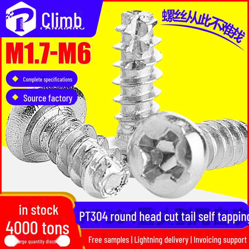 304 Stainless Steel PT Cross Pan Head Self-Tapping Screws (M2-M6)