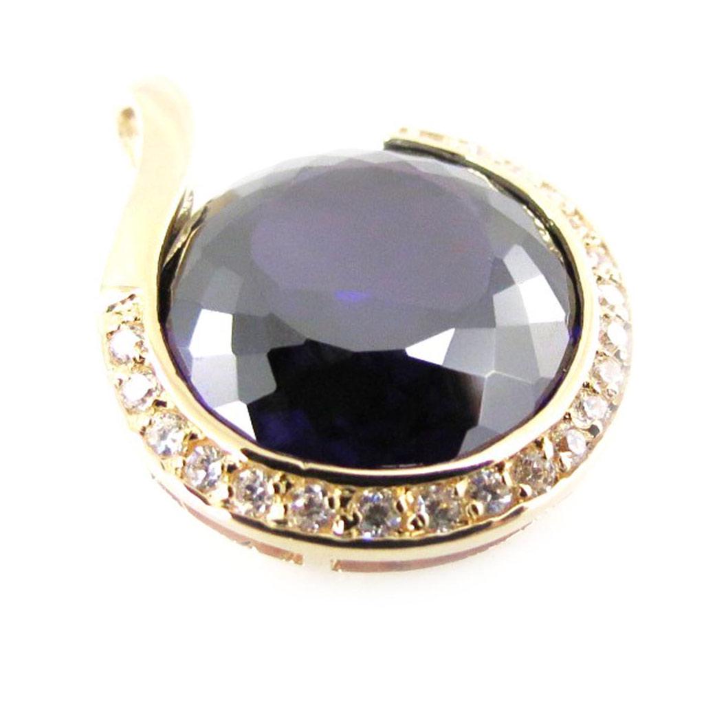 Les Trésors De Lily [J3528] - Wisiorek Pozłacany 'Sissi' fioletowy ametyst