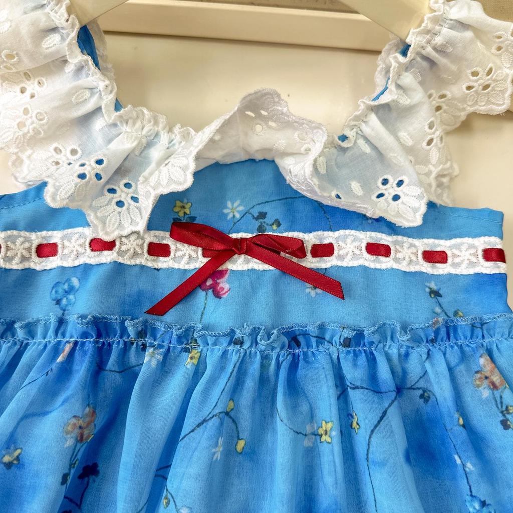 Girls' Summer Lace Trim Sling Dress - Vacation Style CM1257