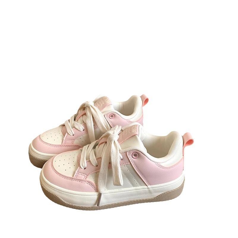 Platform White Shoes Children's New Versatile Niche Casual Sports Board Shoes Pink Bread Shoes Tide