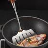LFGB Certified Pure 304 Stainless Steel Kitchen Fish Cooking Turner Ultra Wide and Leakage Head Spatula with Wooden Handle5