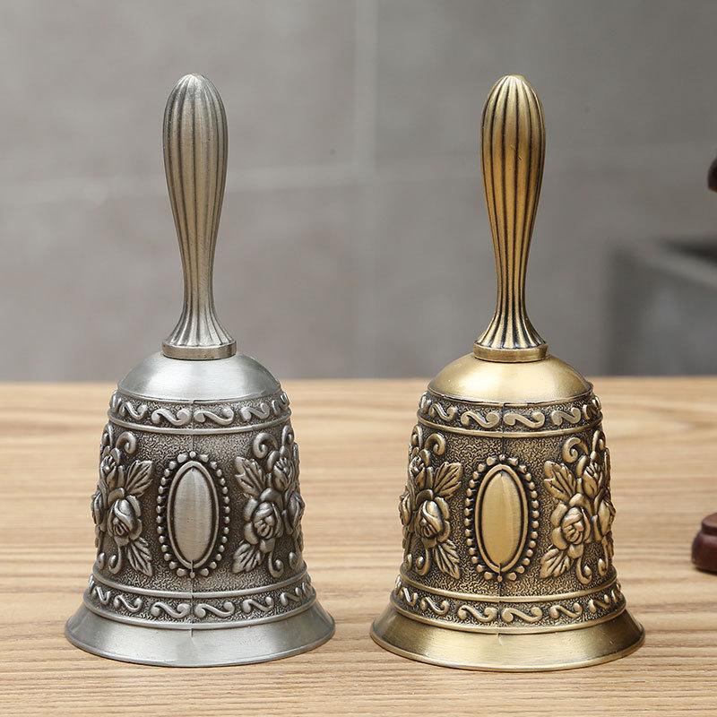 Vintage Copper Bell Ringing Metal Ringing Accessories Hand Cranked Bell 2pc