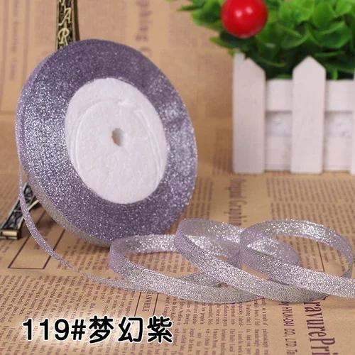 25Yards 6mm Multicolor Silk Satin Organza Ribbon Glossy Glitter Ribbon Wedding Cake Gift Decoration Crafts Garment Accessories
