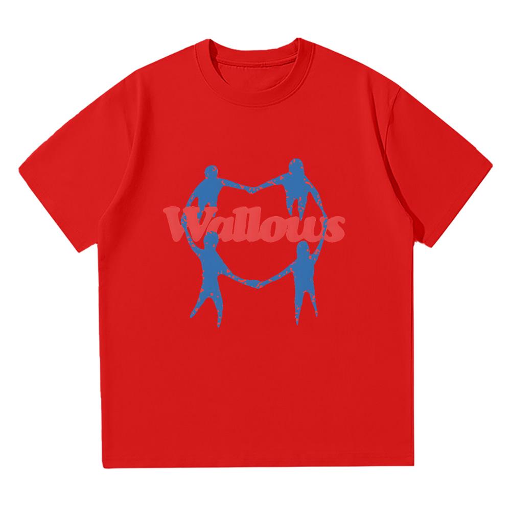 

Wallows Heart Chain Tee Alternative Rock Band O-Neck Short Sleeve Graphic Print Unisex Cotton High Quality Comfortable T Shirt XXL красный
