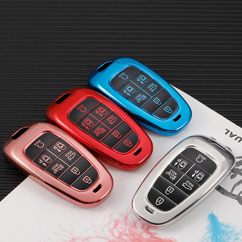 7 Tasten TPU Autoschlüsselhülle für Hyundai Sonata Nexo DN8 Santa Fe TM Tucson NX4 2020 2021 Hyundai Staria Hyundai Ioniq Schlüsseletui Zubehör