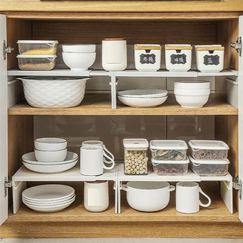 A20F-Retractable Kitchen Cupboard Organizer - Space-Saving Closet Rack, Wardrobe Makeup Cabinet Holder, Storage Shelf