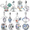 Copper Colorful Zirconium Charms Beads Bohemian Dreamcatcher Heart Pendants Fit Bangle Bracelet Necklace Jewelry