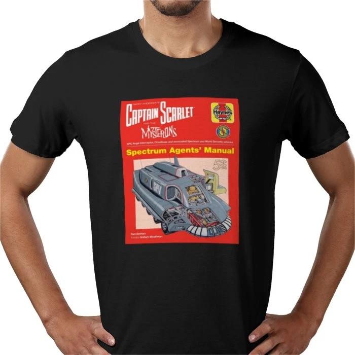 Captain Scarlet Spectrum Agent s Haynes Manual retro T-Shirt Tee - UK seller S
