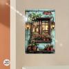 Ventana Rústica Vintage Flor Metal Arte de Pared Impermeable Decoración de Granja Señal