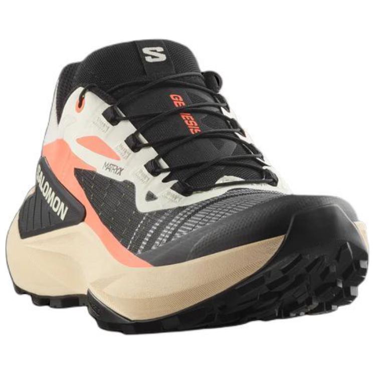 Salomon Genesis Comfortable Slip-Resistant Durable Low-Top Running Shoes Women Running Shoes Black White 478204