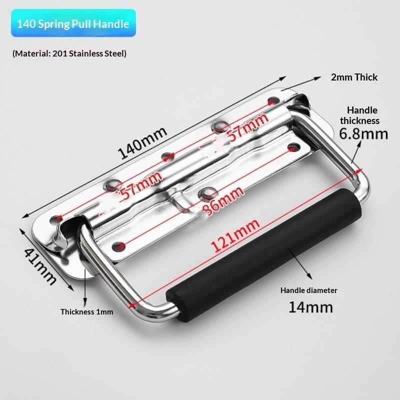 1Pcs Stainless Steel Knobs Spring Handle Prop Luggage Accessory Hardware Handle Movable Handle Industrial Handle Tool Box Handle