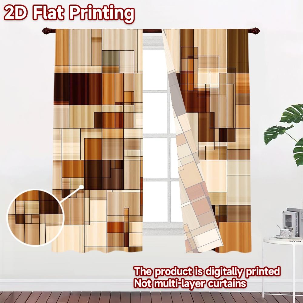 2D flat Photography Backdrop Background Banner Geometric Brown Grid 100% Polyester Family Party Decoration for Bedroom