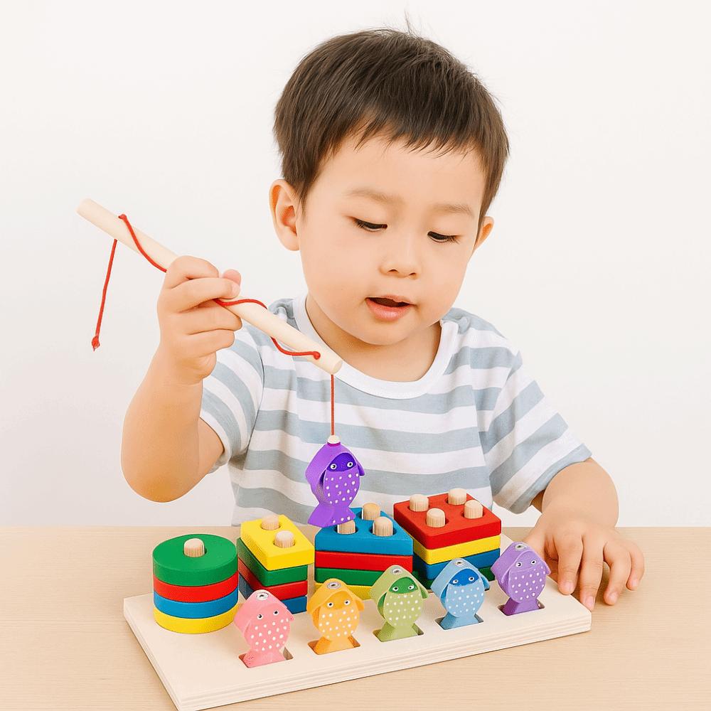 Montessori Matching Board Game Color Recognition Magnetic Fishing  Puzzle Toys  Birthday Present
