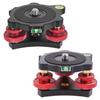 DSLR Camera Leveling Base Head Tri-wheel Aluminum Alloy Fine Adjustment Anti-slip Holder for Tripods