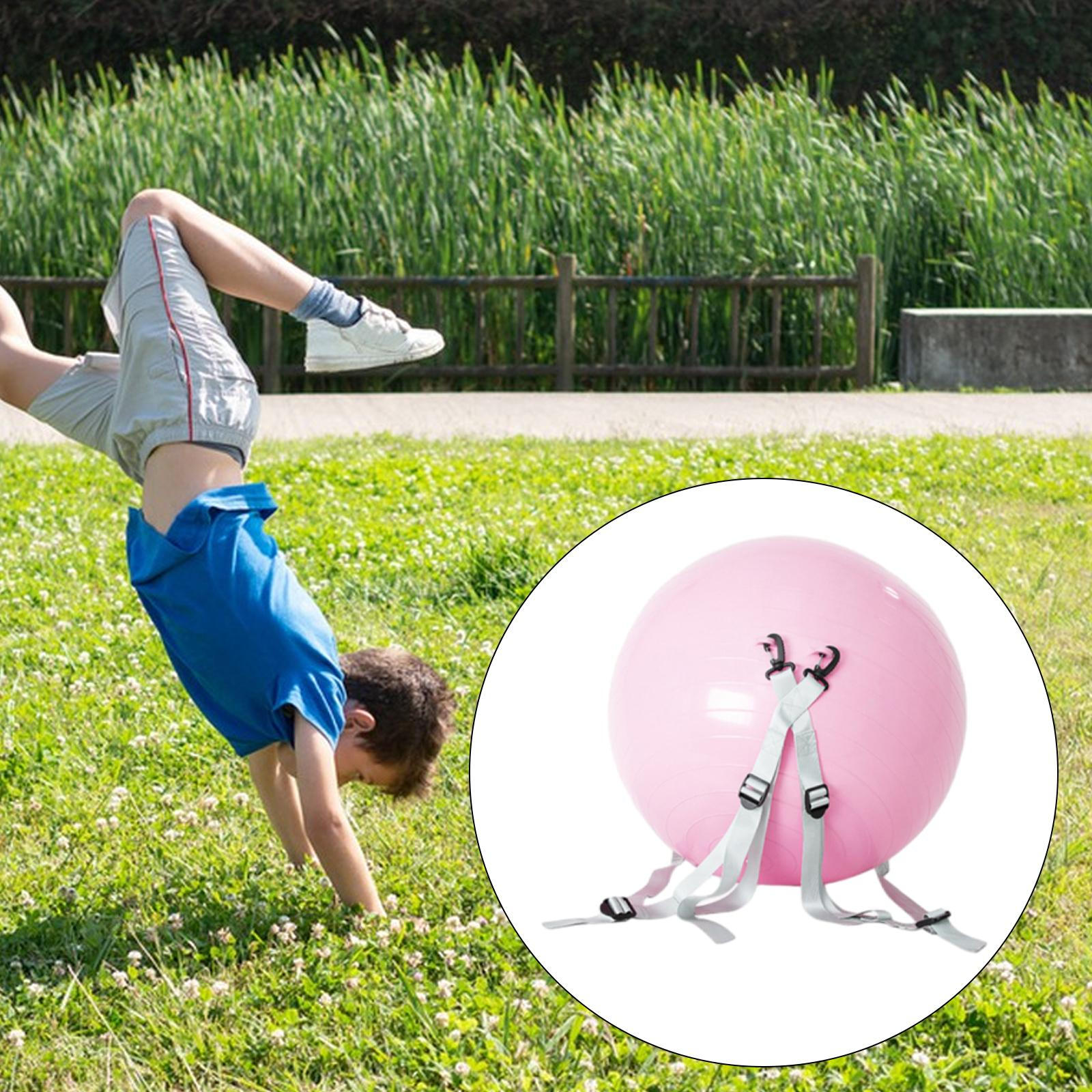 

Тренировочный набор с мячом для фитнеса для дома и спортзала розовый