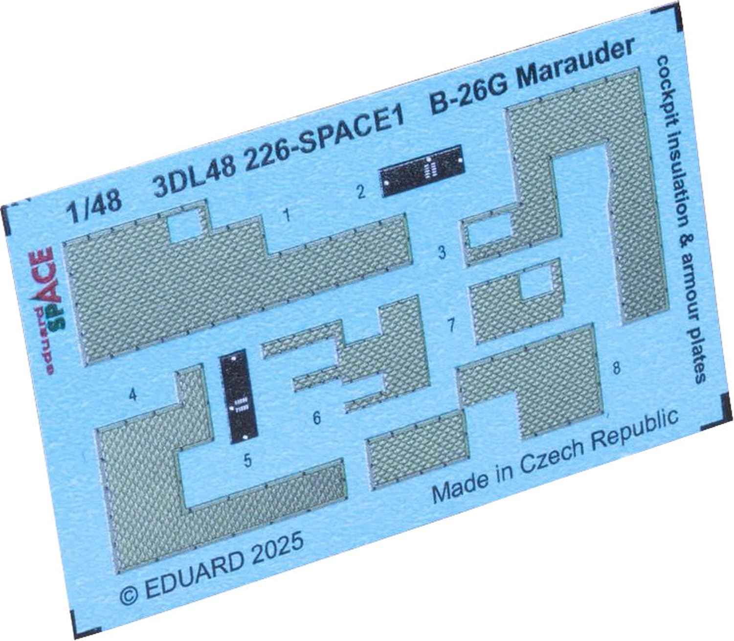 

Eduard Space Marauder Кабина звукоизоляционная пластина интерьер 3D детали набор пластиковая модель декаль EDU3DL48226 1/48 B-26G лист/пуленепробиваемая декаль/травление (для