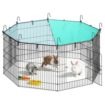 Cercado para Animais Pequenos com Teto, 8 Painéis, 138 x 138 x 60 cm