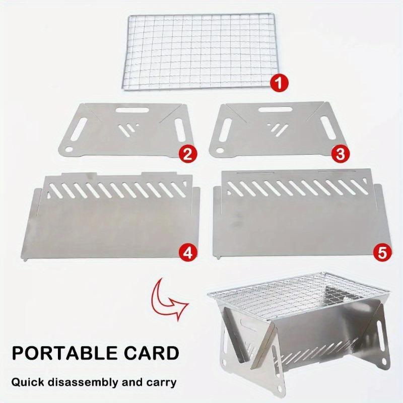 Durable Stainless Steel Charcoal Stove – Portable Folding BBQ Grill, Perfect for Camping & Outdoor Picnics