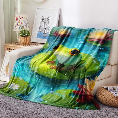 Frog Print Flannel Blanket, High Quality Comfortable for All Seasons, Home Decor, Warmth and Comfort, Perfect for Christmas Gifts