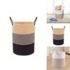 Cotton Rope Woven Dirty Clothes Basket With Handles For Laundry Room And Home Use