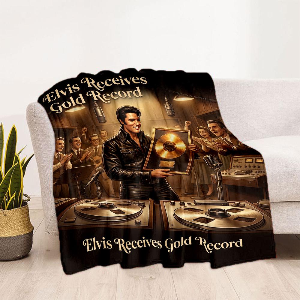 Elvis Presley Guitar Performance Blanket Ultra-Soft Perfect for Couch Bed Picnics for All Seasons Stylish Decor Gift for Travel Home Birthdays