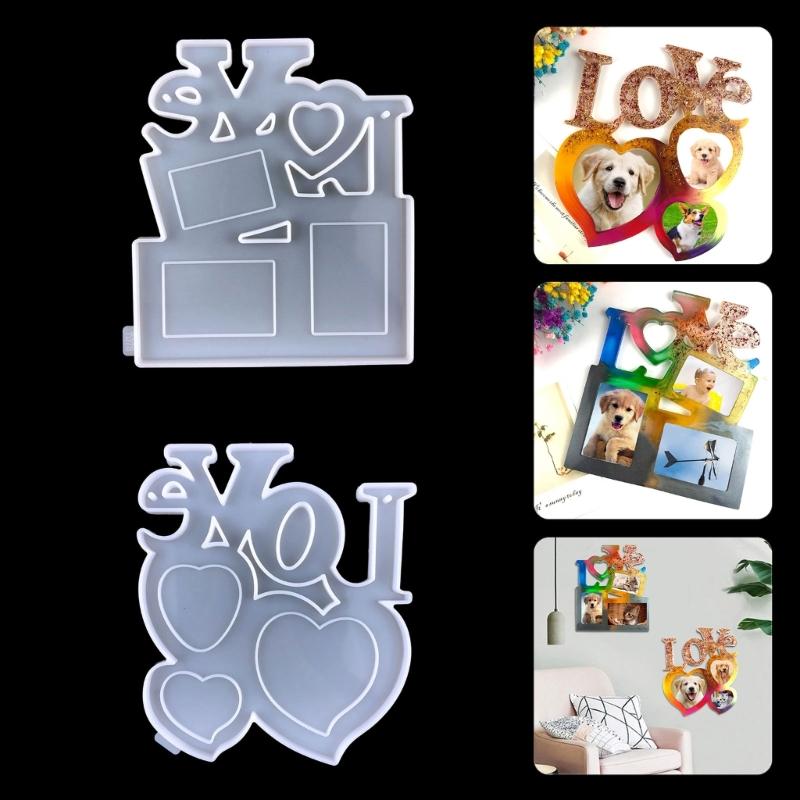 Photo Frame Decoration Silicone Mold LOVE Epoxy Jewelry Mold Resin Casting Pendant Mold Suitable for Diy Resin Crafts