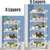 3/4/5 Layers Household Wrought Iron Multi-layer Plant Stand With Four Sides Of Fence Rack Balcony Indoor Garden Flower Pot Shelf Detachable