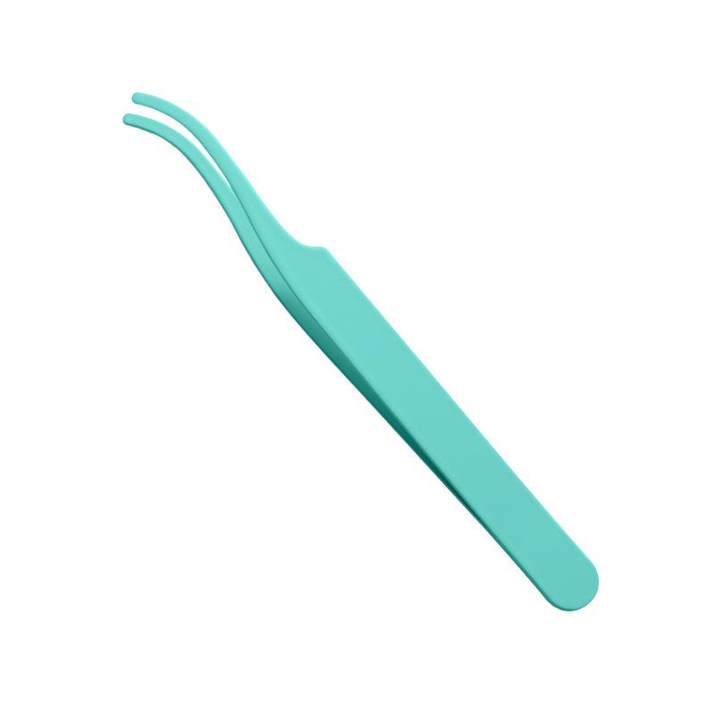 Round-tip Stainless Steel Eyelash Tweezers and Curler Tool for False Eyelash Application.